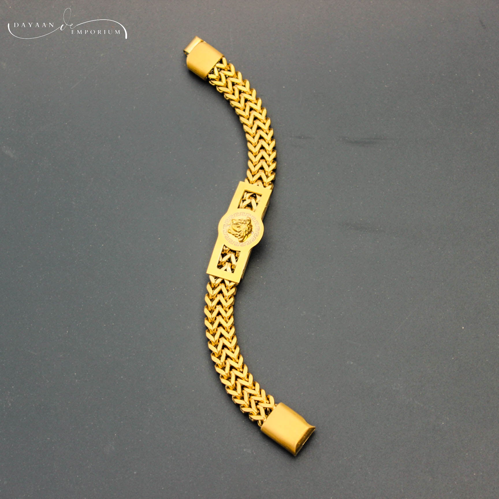 Vercase Golden Stainless Steel Bracelet for Boys and Men Lifetime Colour Guarantee B-5