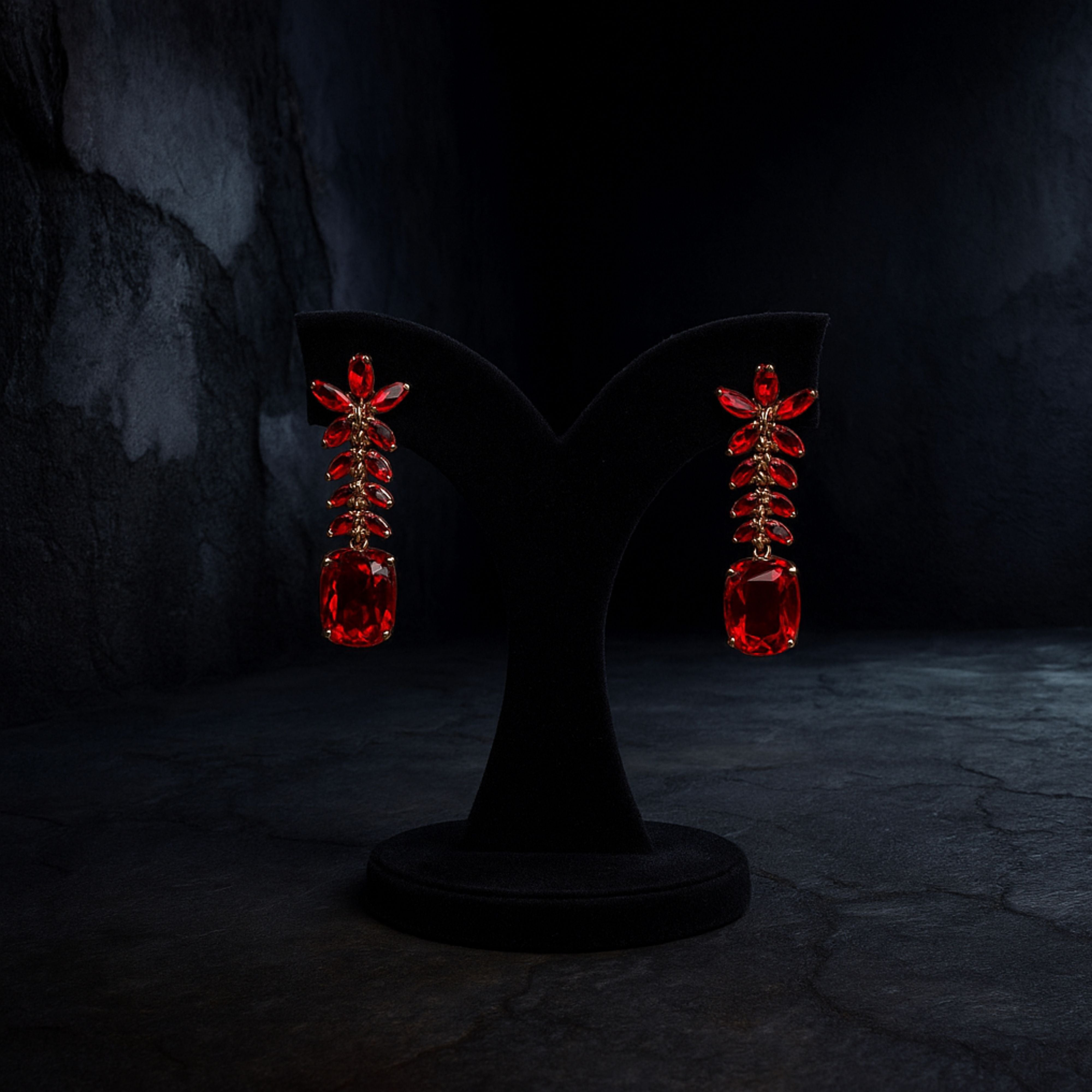 Luxury Crystal Leaves Design Earrings E-11