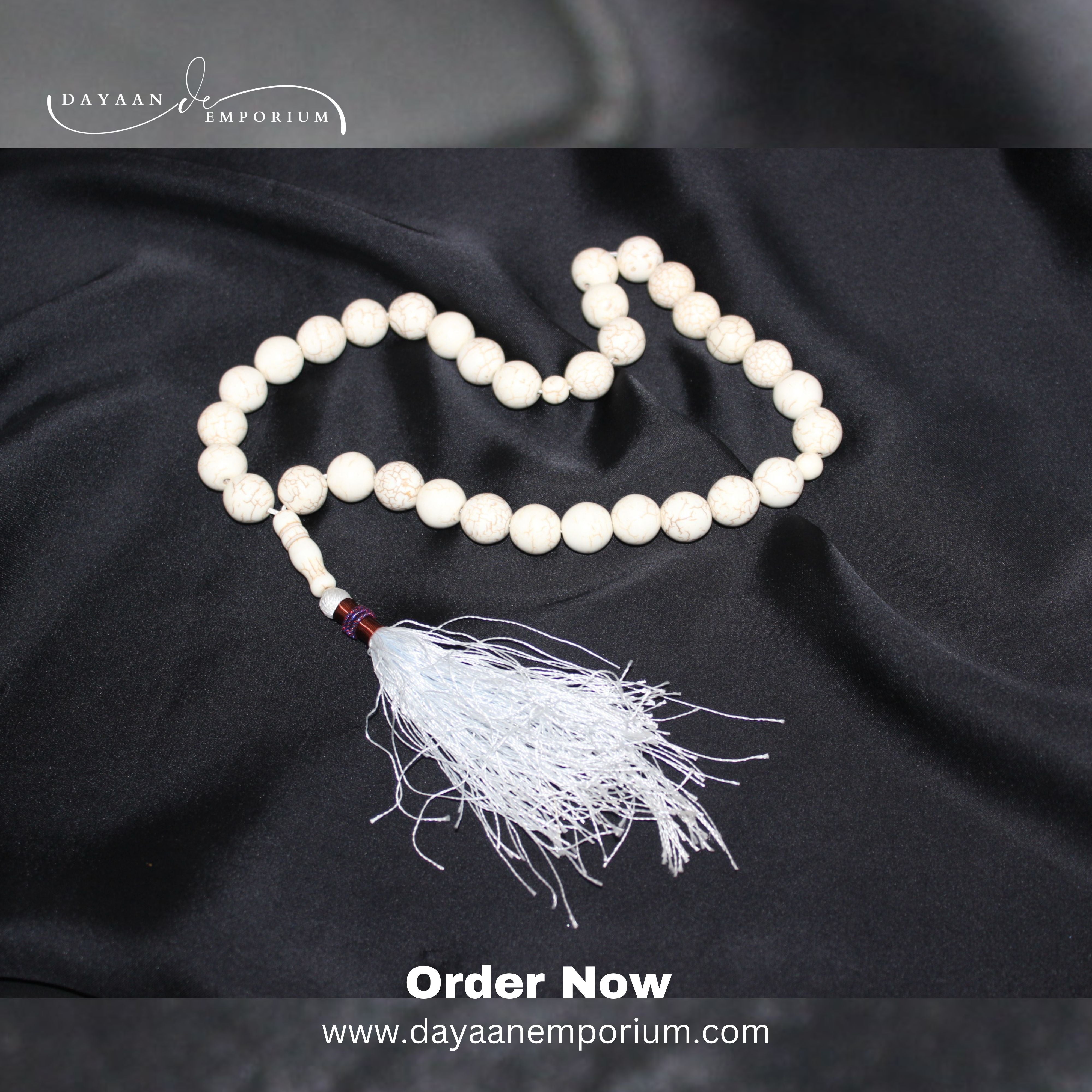 White Firoza Stone Tasbih 33 Beads 16 mm