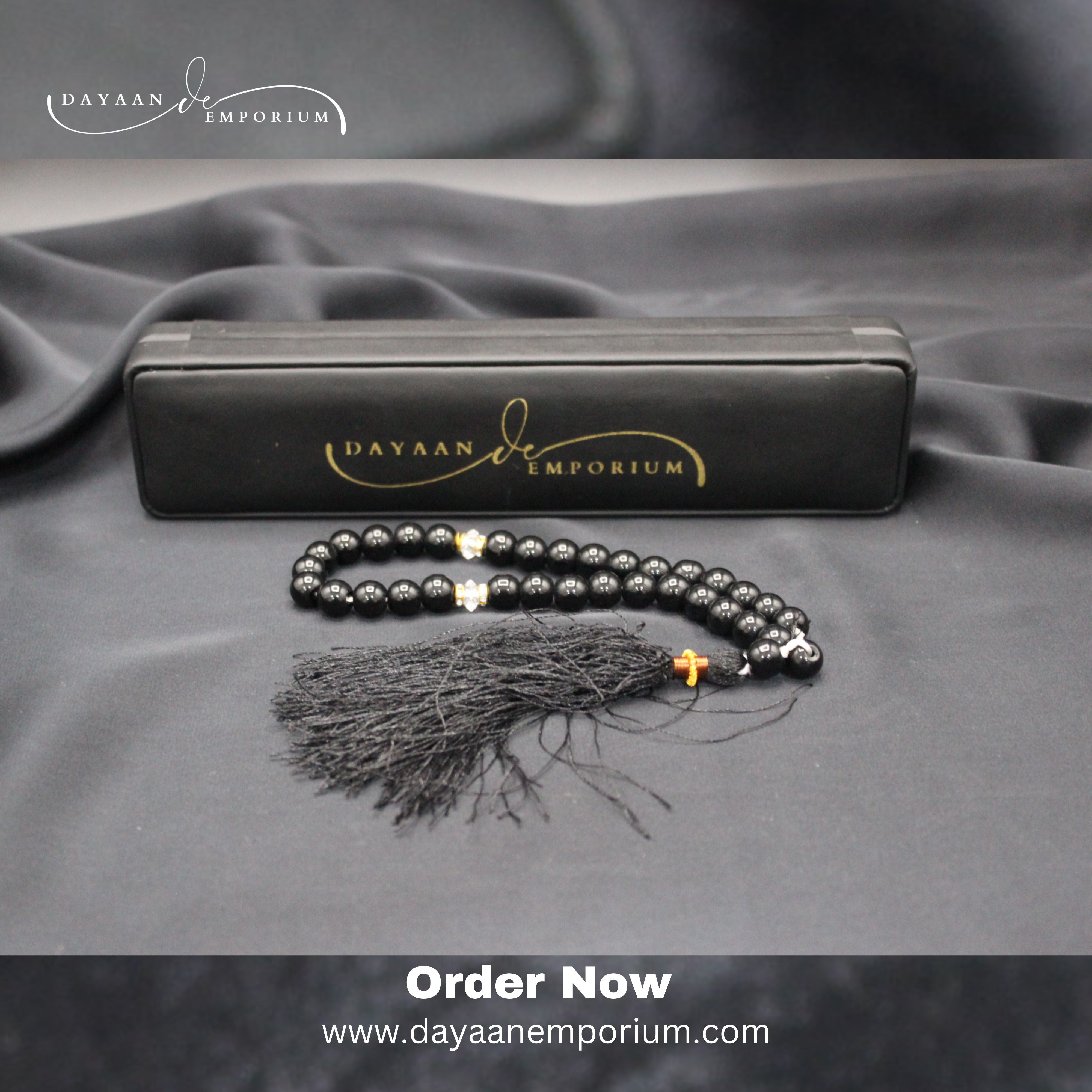 Black Marble Tasbeeh 33 Beads