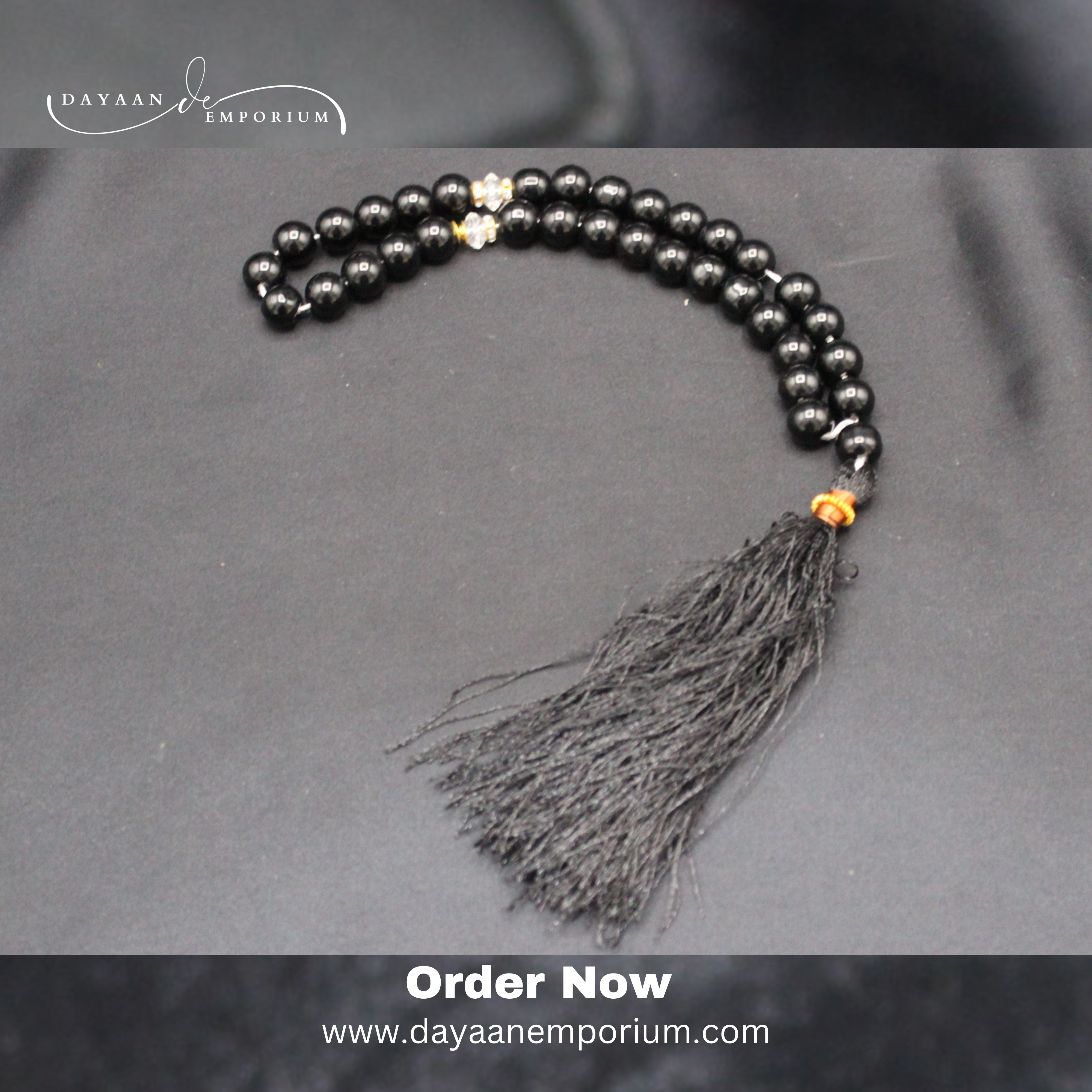 Black Marble Tasbeeh 33 Beads