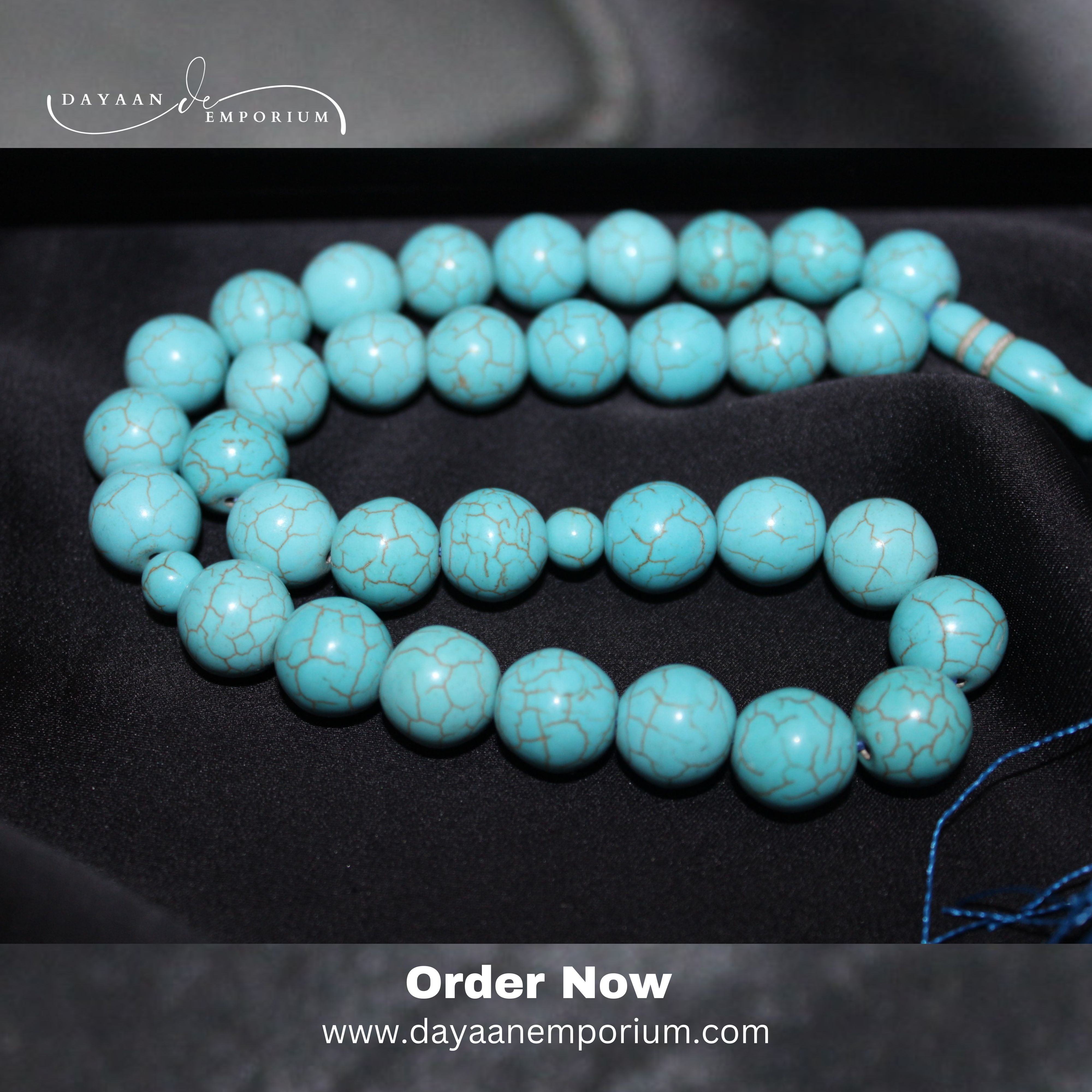 Firoza Stone Tasbih 33 Beads 20 mm