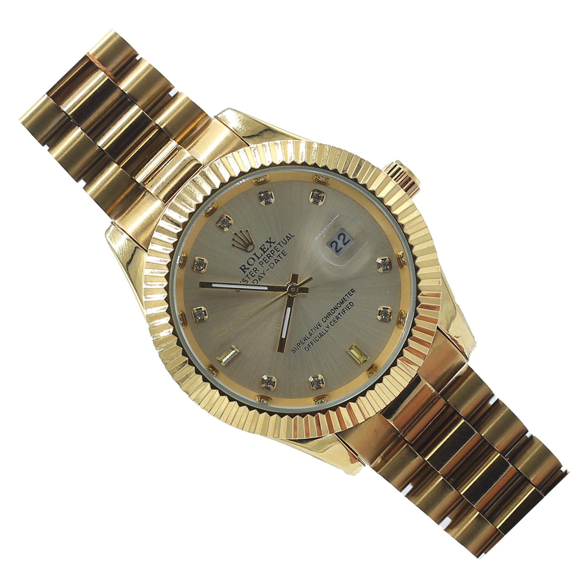 Rolex Oyster Perpetual Date Just Stainless Steel Golden Dial