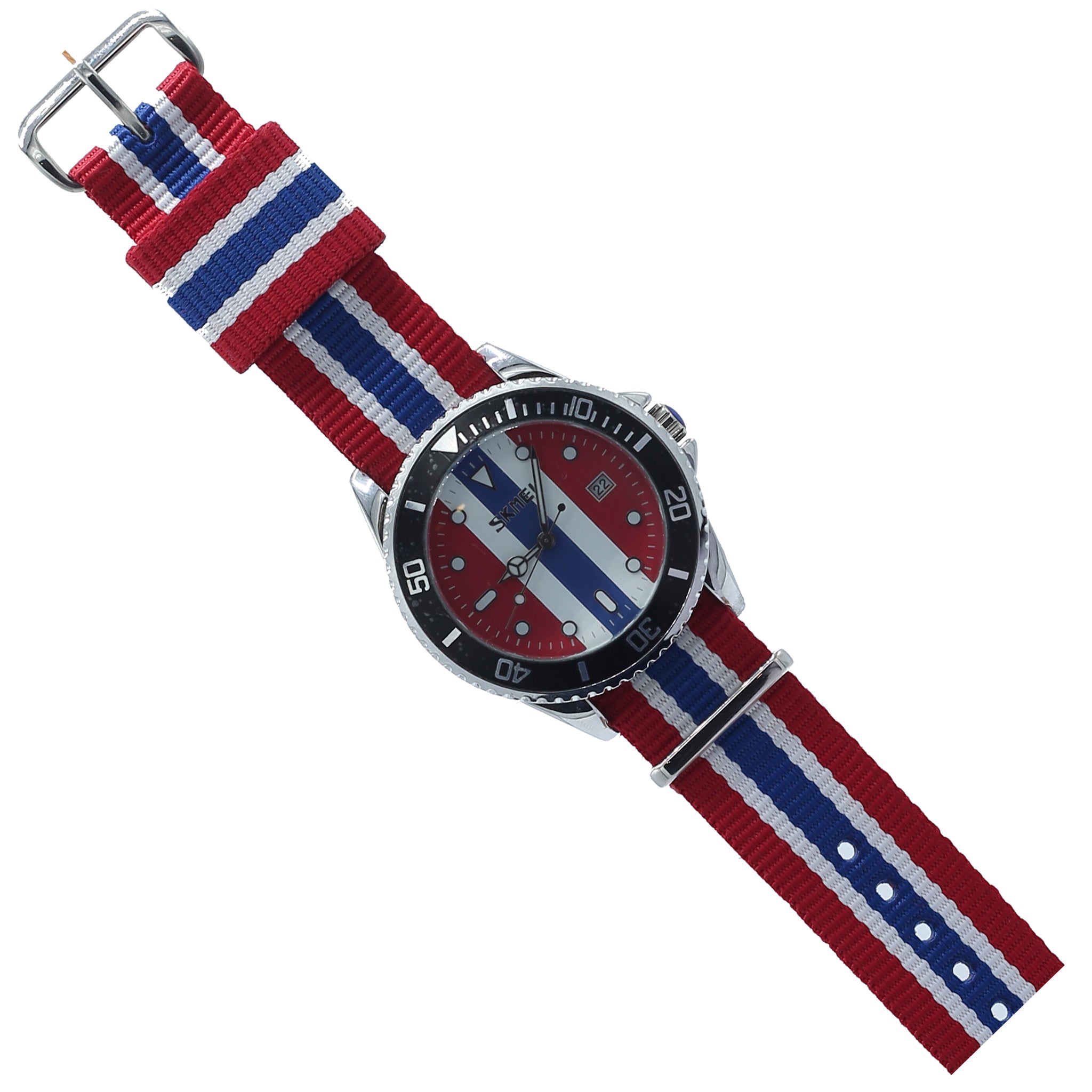 Skemi 9133-CH Multicolor Nylon Band Men Watch