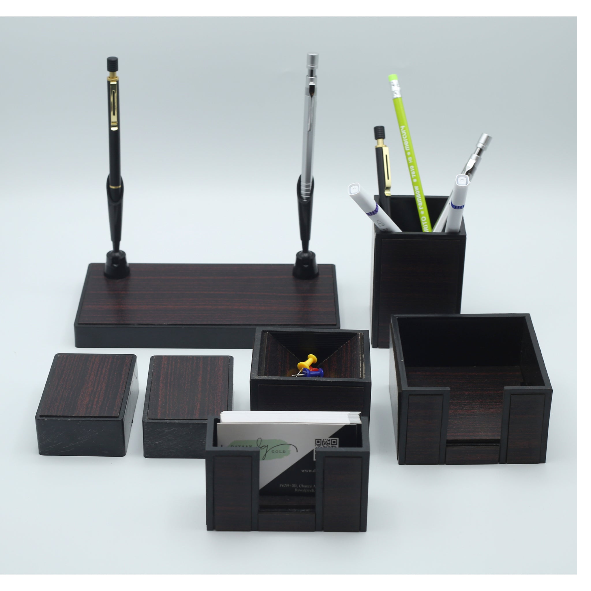 Table Set Formica 7 Pcs Wooden Texture