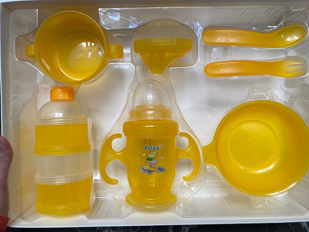 POTATO Baby Drinking Equipment And Training Tableware Set 7 Pcs