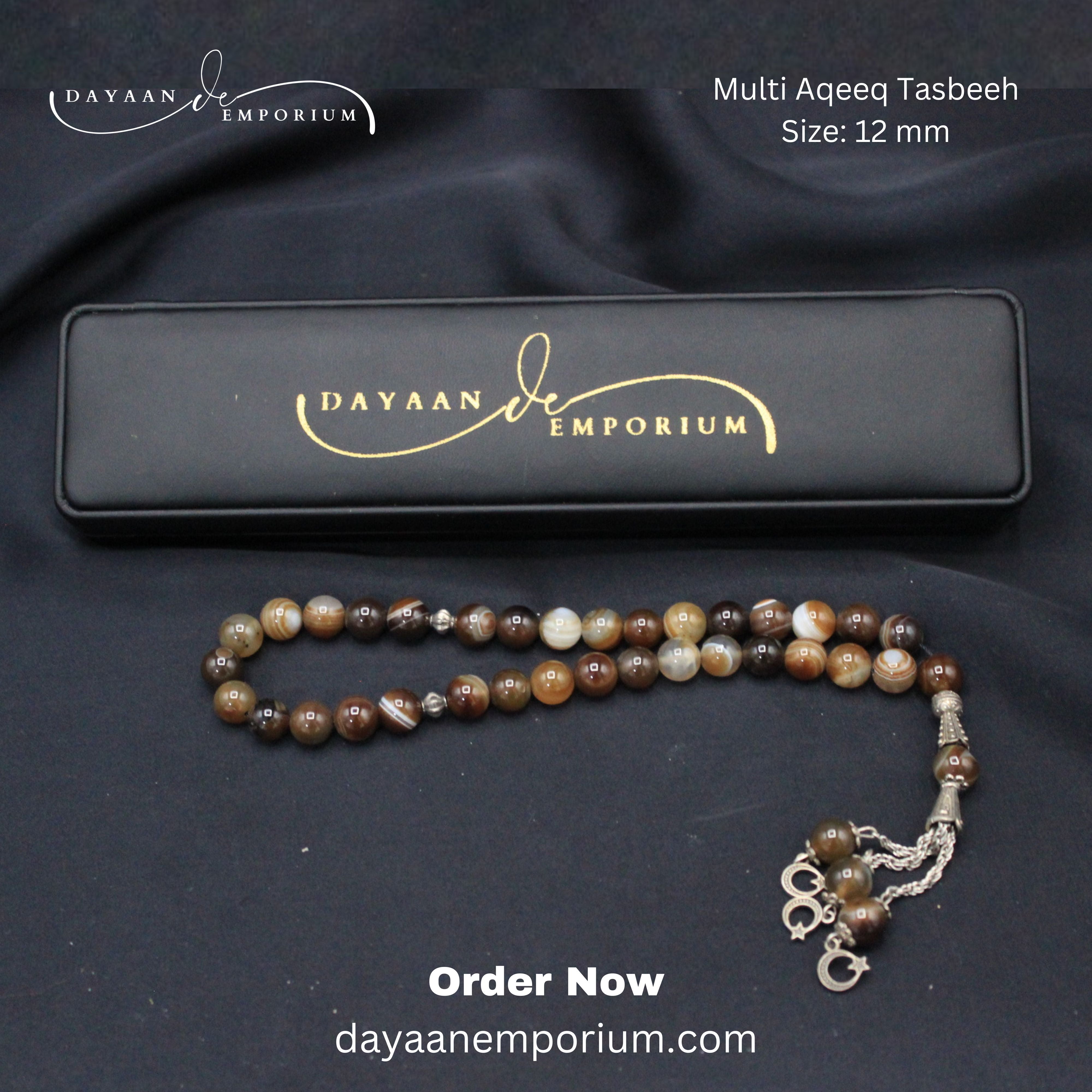 Multi Aqeeq Stone Tasbih 33 Beads