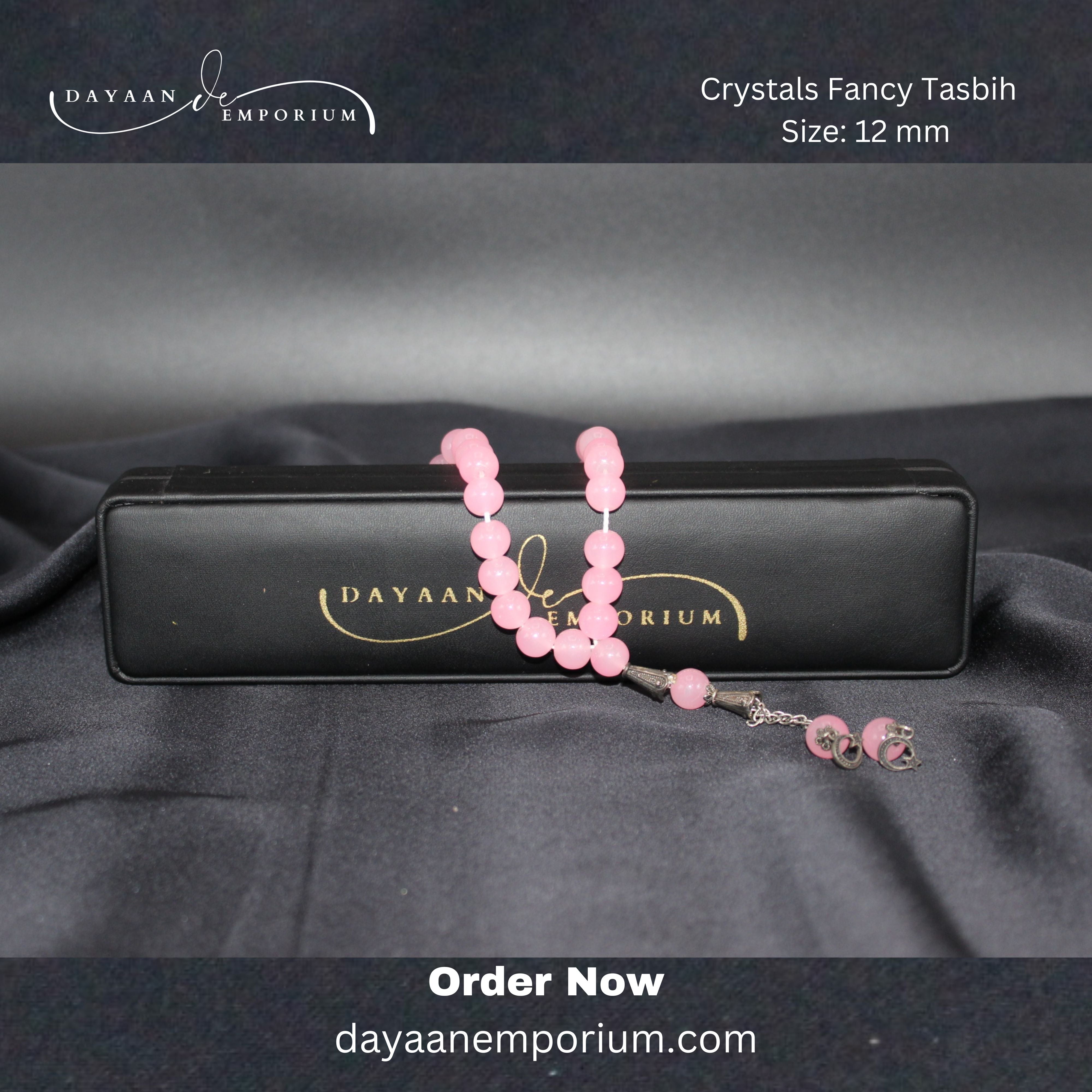 Natural Rose Quatz Crystal Tasbeeh 33 Beads