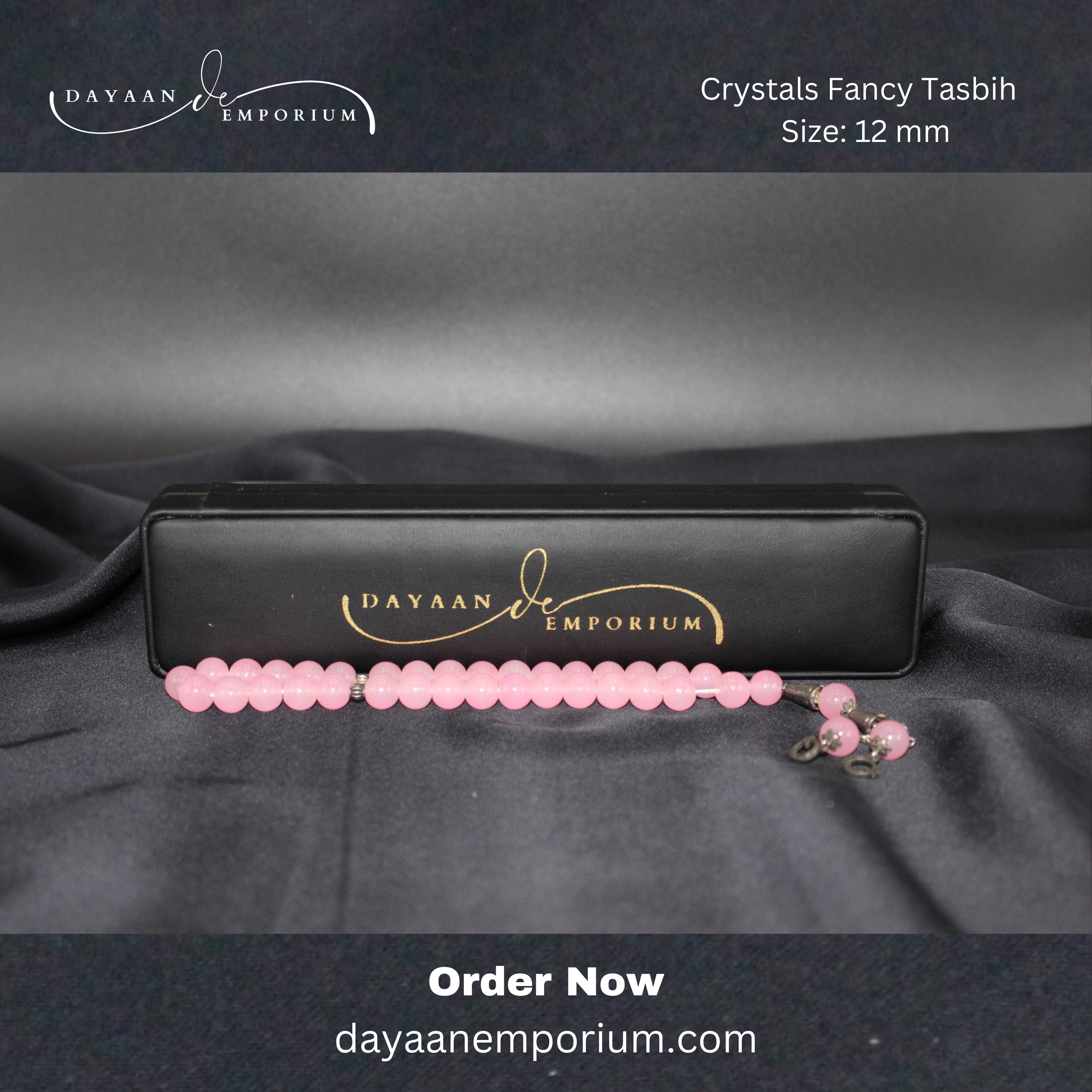 Natural Rose Quatz Crystal Tasbeeh 33 Beads