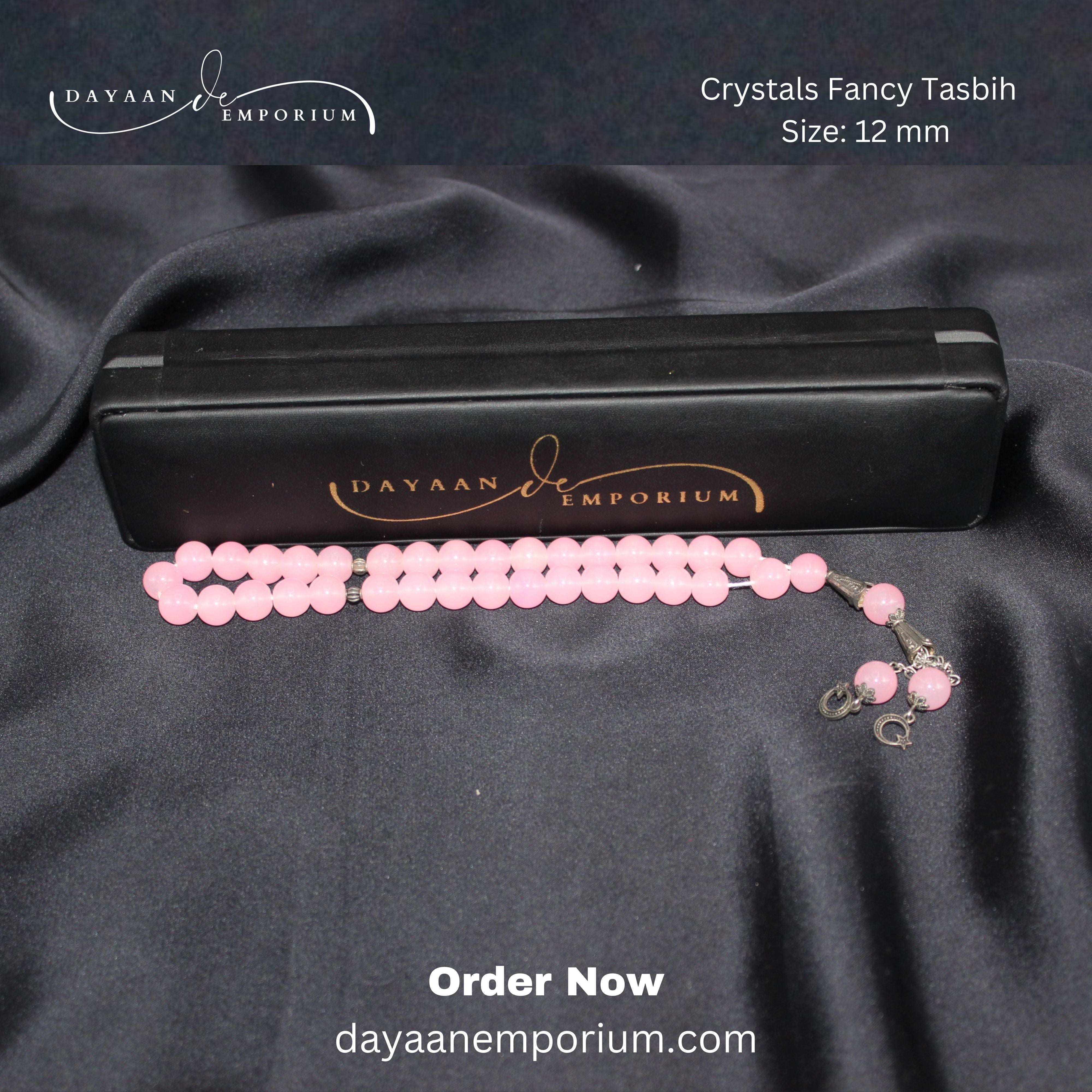 Natural Rose Quatz Crystal Tasbeeh 33 Beads