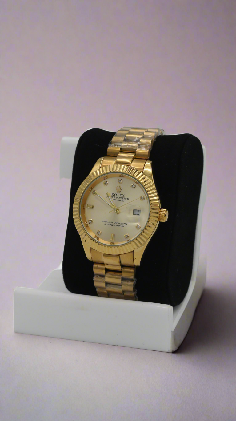 Rolex Oyster Perpetual Date Just Stainless Steel Golden Dial
