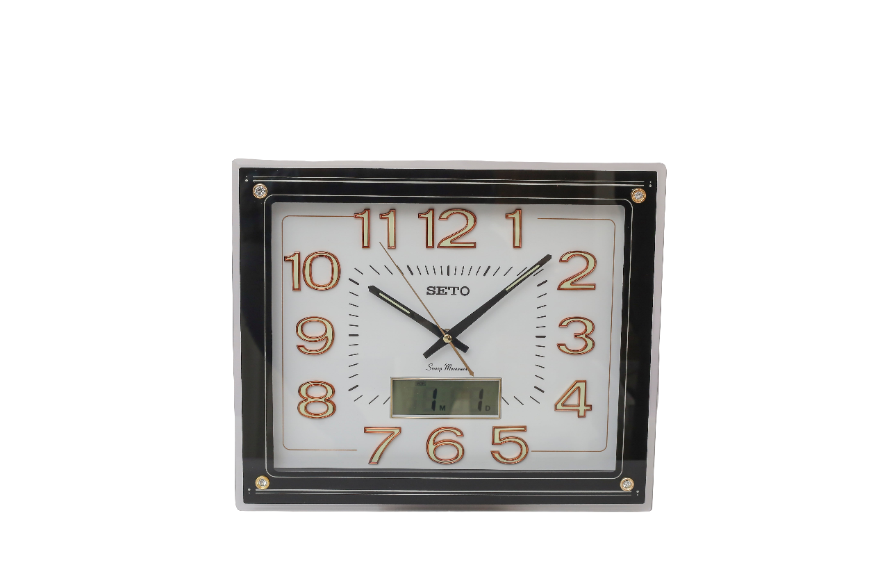 Seto Wall Clock with Date Time S-305A