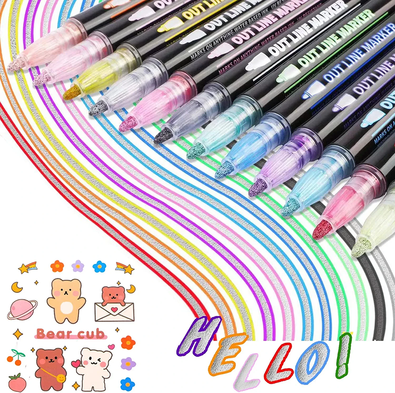 Outline Color Markers Pack