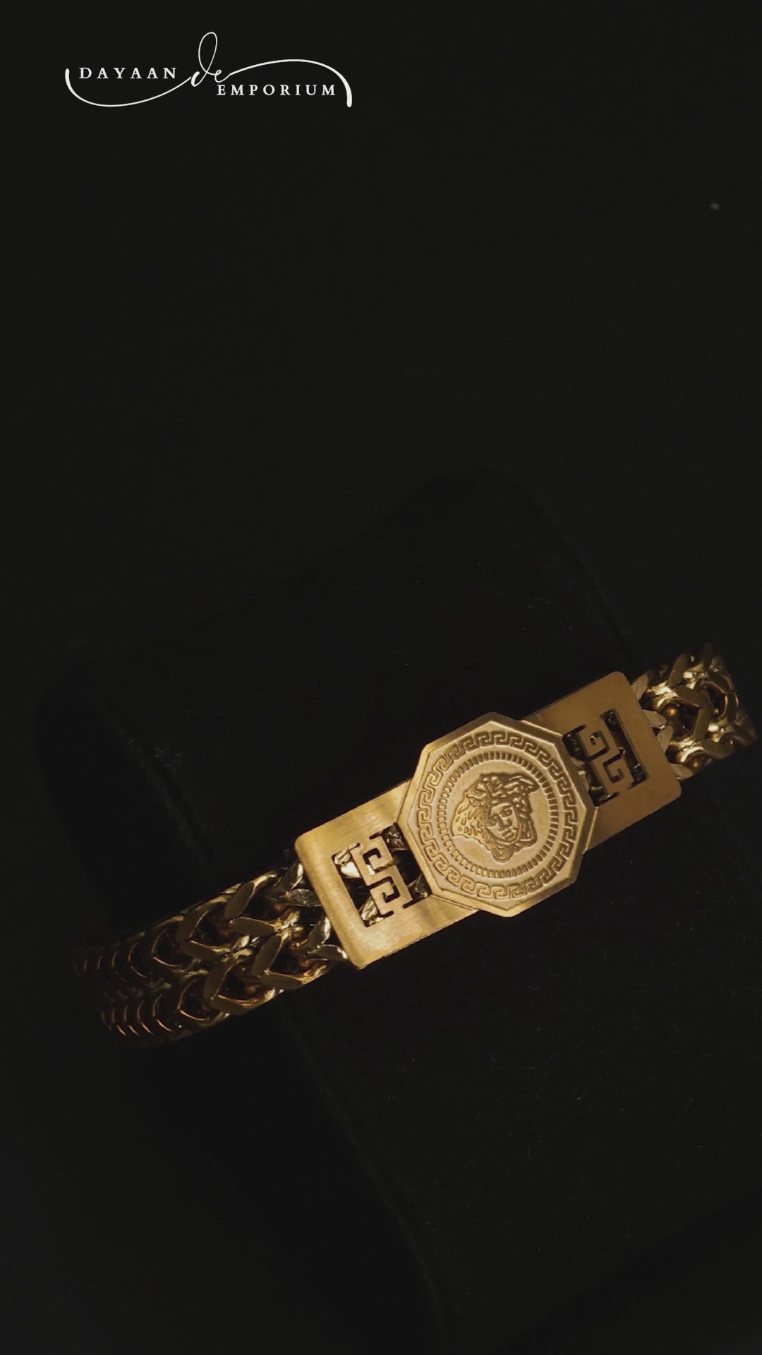Versace Golden Stainless Steel Bracelet for Boys and Men Lifetime Colour Guarantee B-2