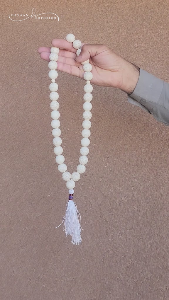 White Firoza Stone Tasbih 33 Beads 16 mm