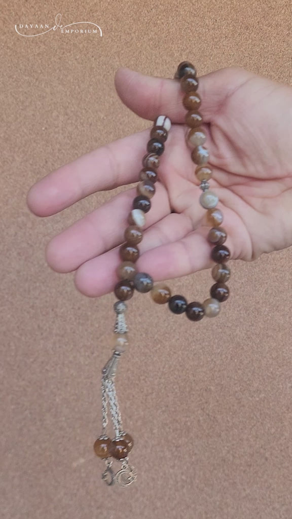 Multi Aqeeq Stone Tasbih 33 Beads