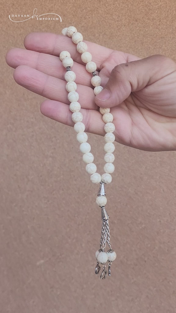 White Feroza Stone Tasbih 33 Beads