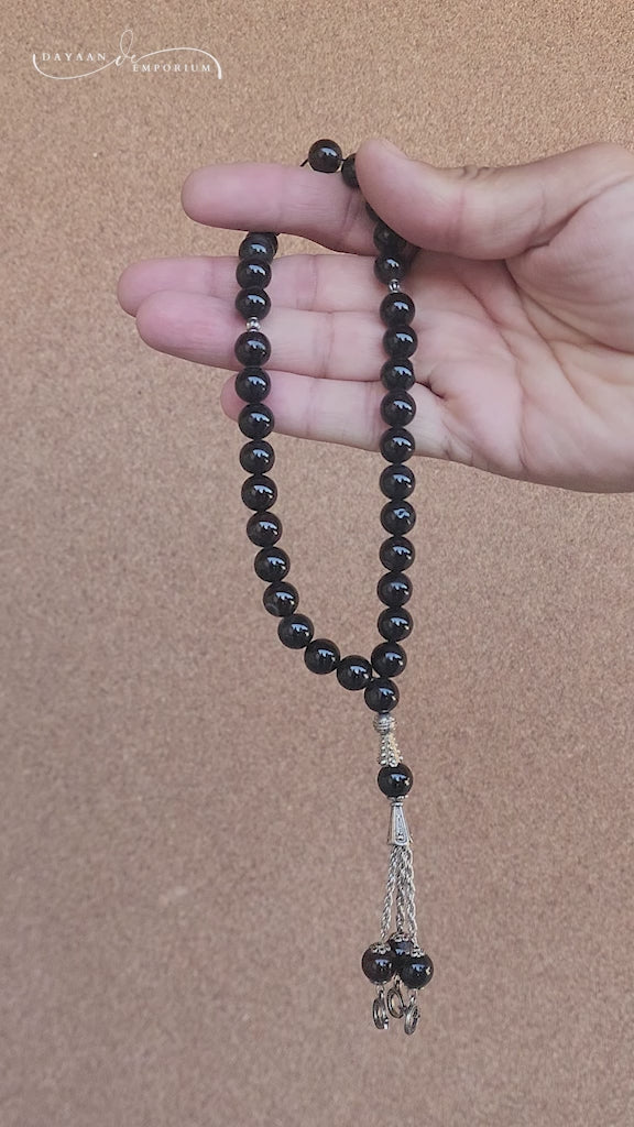 Black Marble Tasbeeh 33 Beads